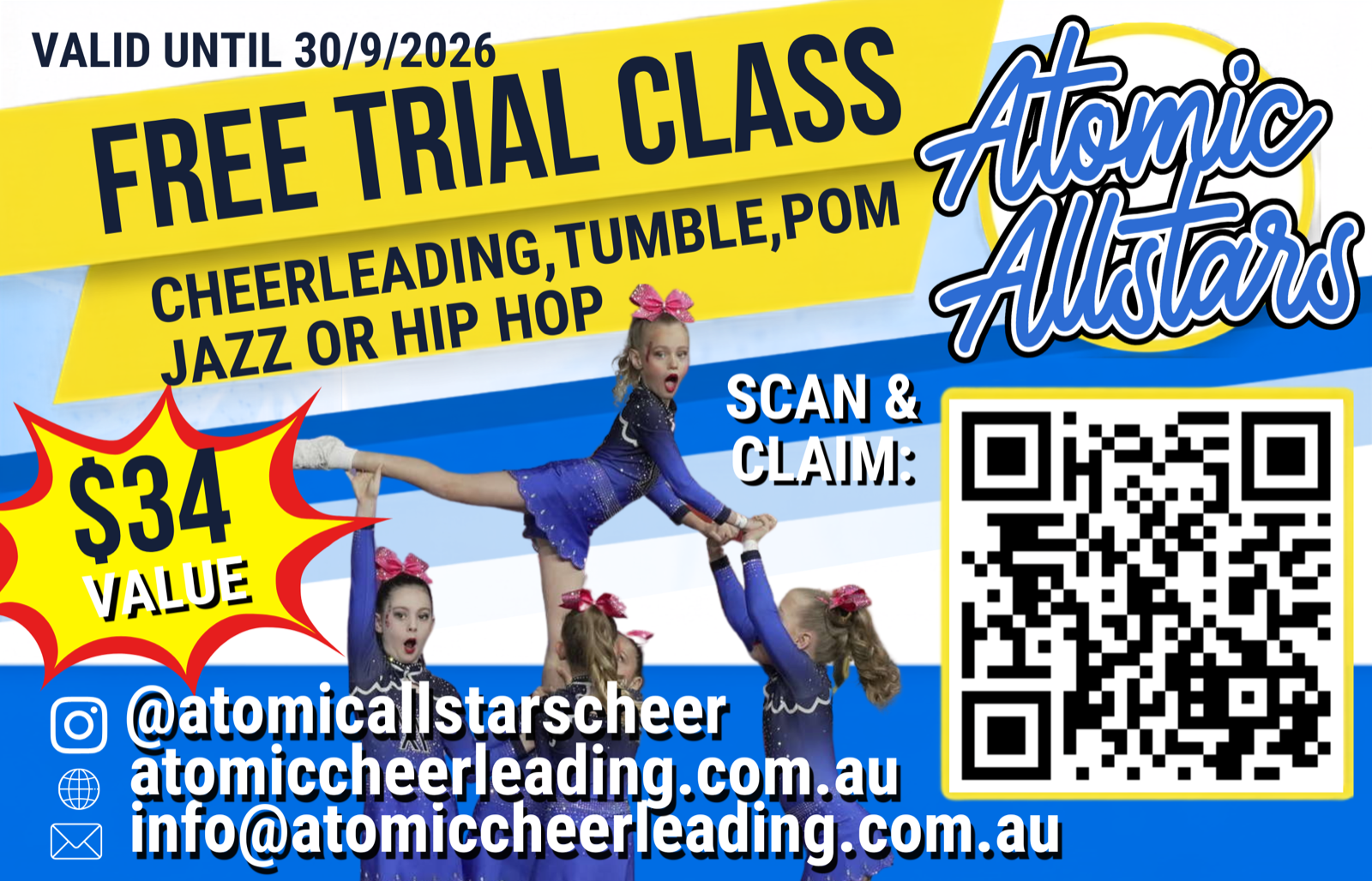 Atomic Cheerleading — advertised offer